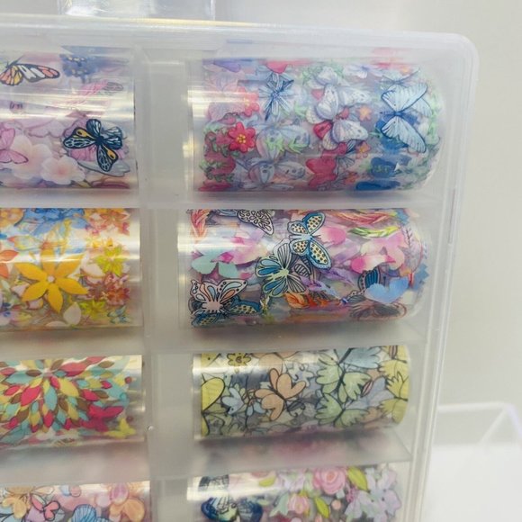 10 Rolls Nail Transfers Deco Art For Nails in Case Brand New - Picture 7 of 9